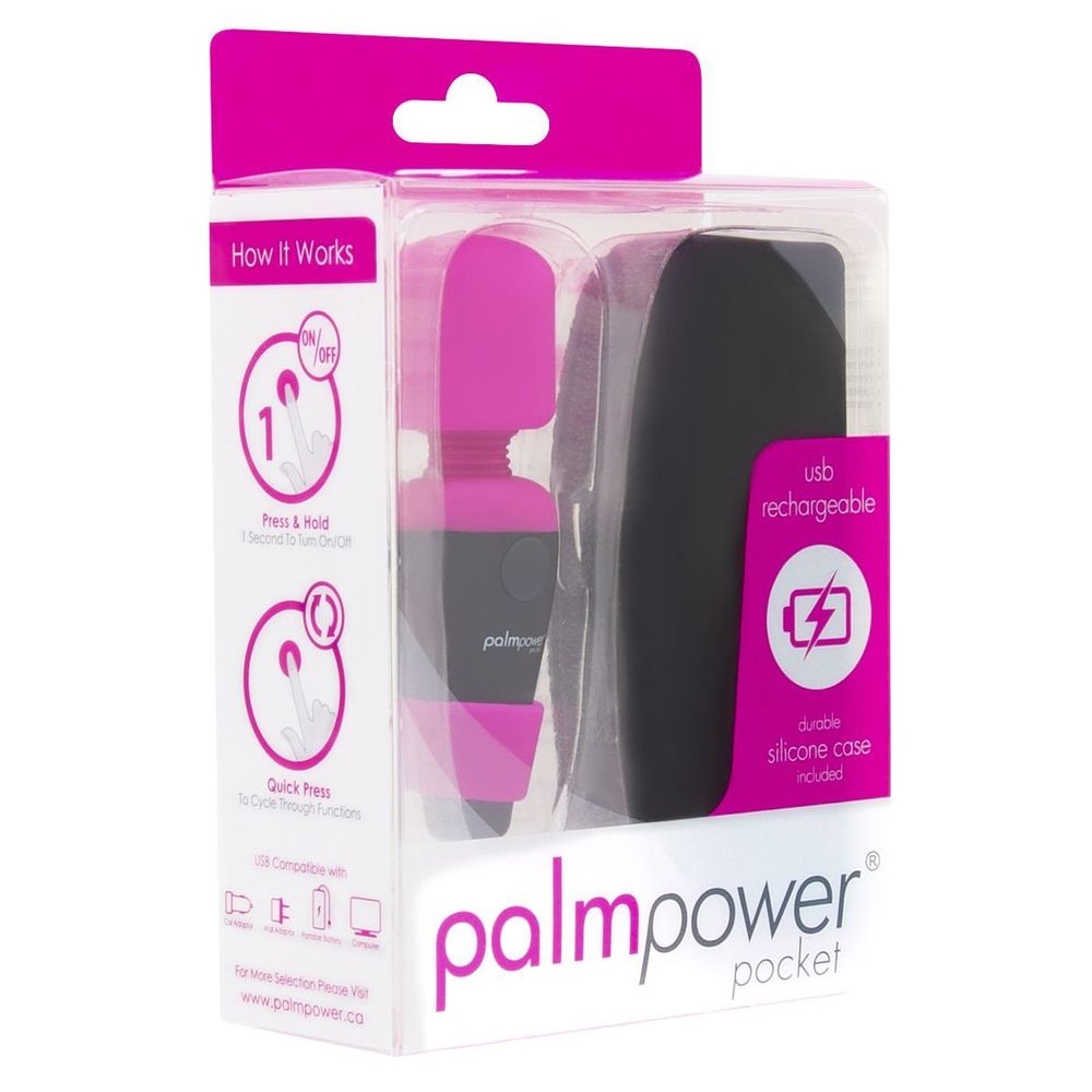 Міні вібромасажер PalmPower Pocket з чохлом на блискавці, водостійкий, перезаряджається