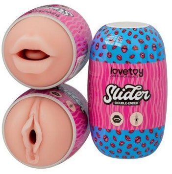 Мастурбатор Lovetoy Slider Double-Ended Masturbator Vagina and Mouth, тілесний