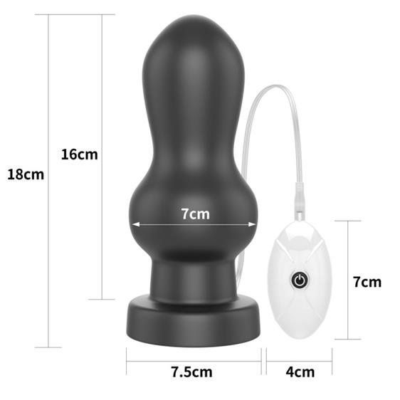 Анальная пробка - King-Sized Vibrating Anal Rammer 7", Черный
