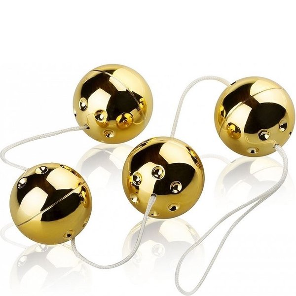 Вагинальные шарики 4 Gold Vibro Balls со смещенным центром тяжести от Seven Creations