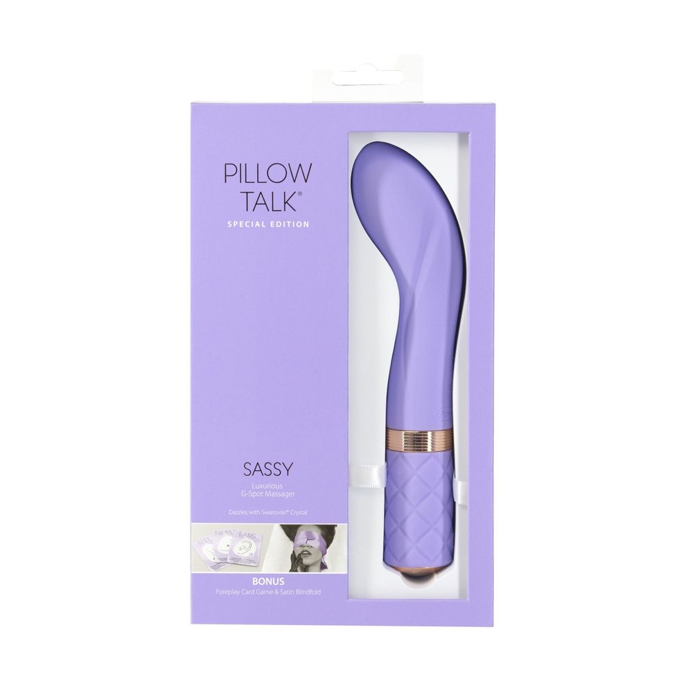 Розкішний вібратор Pillow Talk Sassy Purple Special Edition, Сваровськи, пов'язка на очі+гра