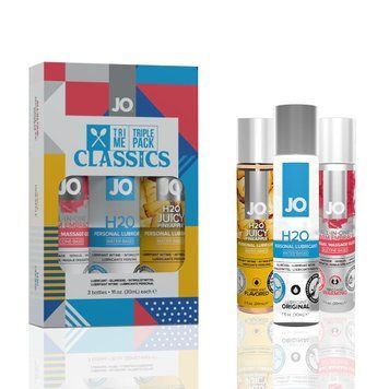 Набір System JO Tri-Me Triple Pack - Classics (3 х 30 мл) водне, силіконове та смакове мастило, 30 ml