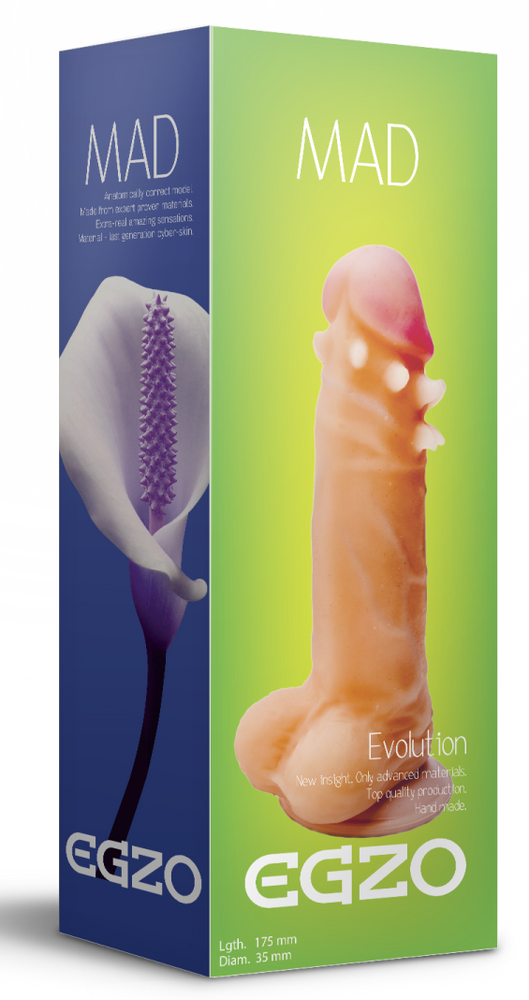 Фалоімітатор EGZO Ciberskin SVS001 (17,5 см х 3,5 см), тілесний