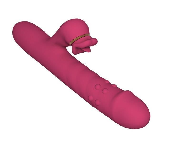 Вібратор B-Series 7 rotating functions and 7 licking functions, Бордовий