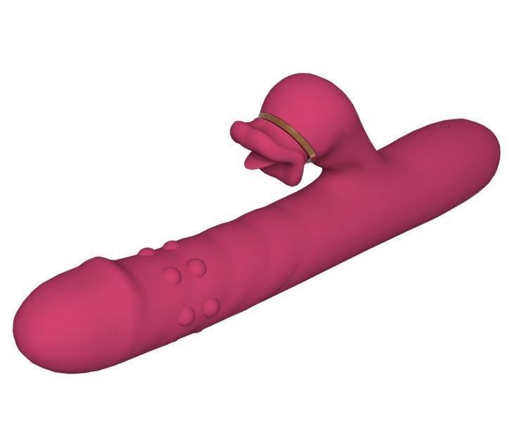 Вібратор B-Series 7 rotating functions and 7 licking functions, Бордовий