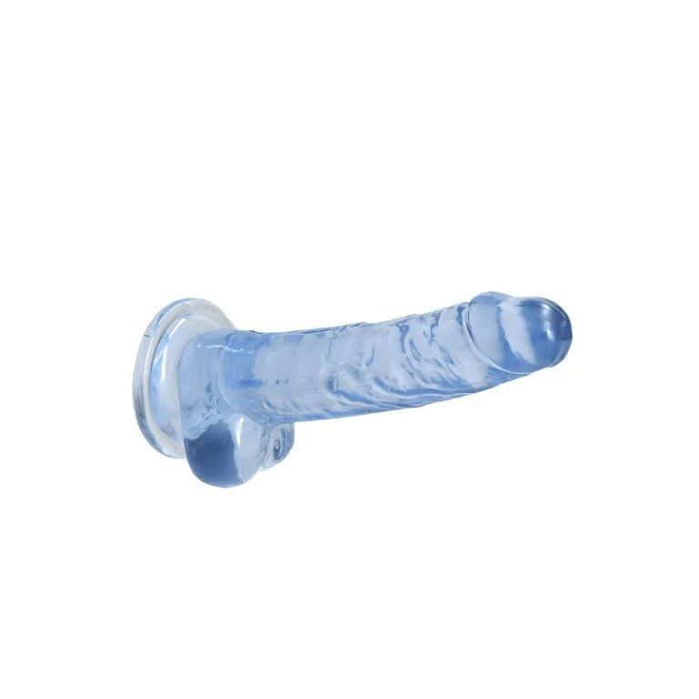 Фалоімітатор Realrock Crystal Clear Dildo Realistic 7, блакитний, Блакитний