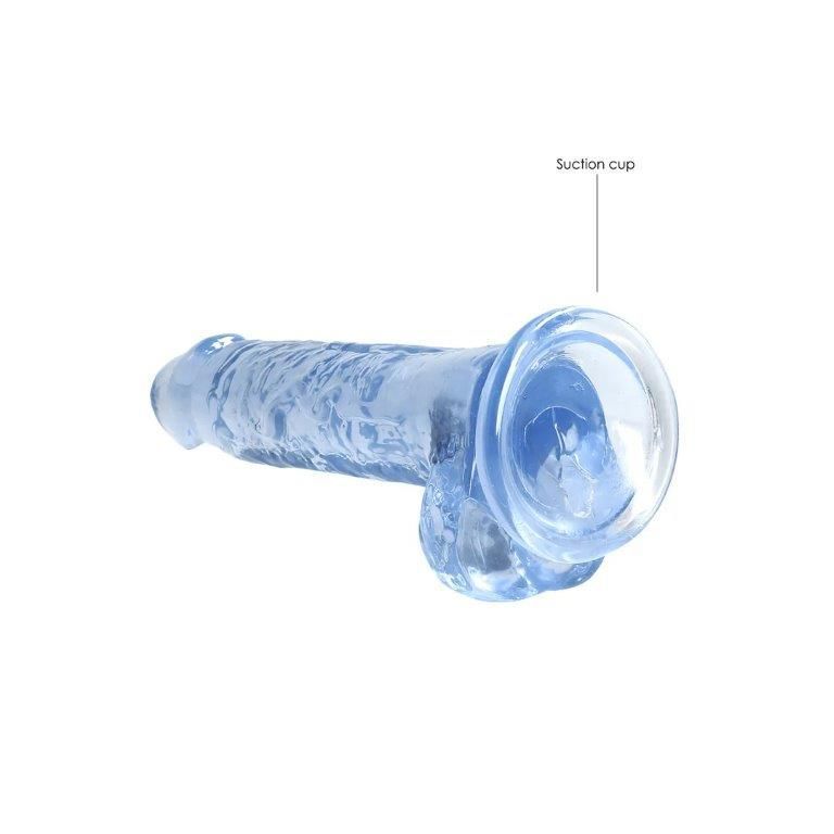 Фалоімітатор Realrock Crystal Clear Dildo Realistic 7, блакитний, Блакитний
