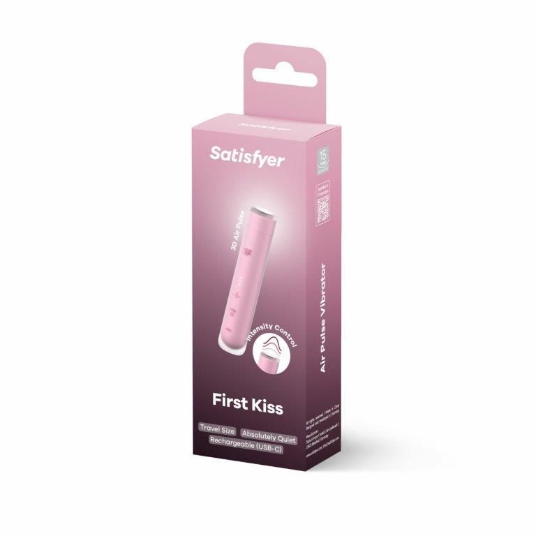 Вакуумный стимулятор Satisfyer First Kiss, технология 3D Air Pulse, 30 режимов, двойной силикон, Розовый