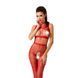 Бодістокінг Passion BS048 red, комбінезон, імітація колгот та відкритого топу