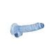 Фалоімітатор Realrock Crystal Clear Dildo Realistic 7, блакитний, Блакитний