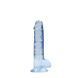 Фалоімітатор Realrock Crystal Clear Dildo Realistic 7, блакитний, Блакитний
