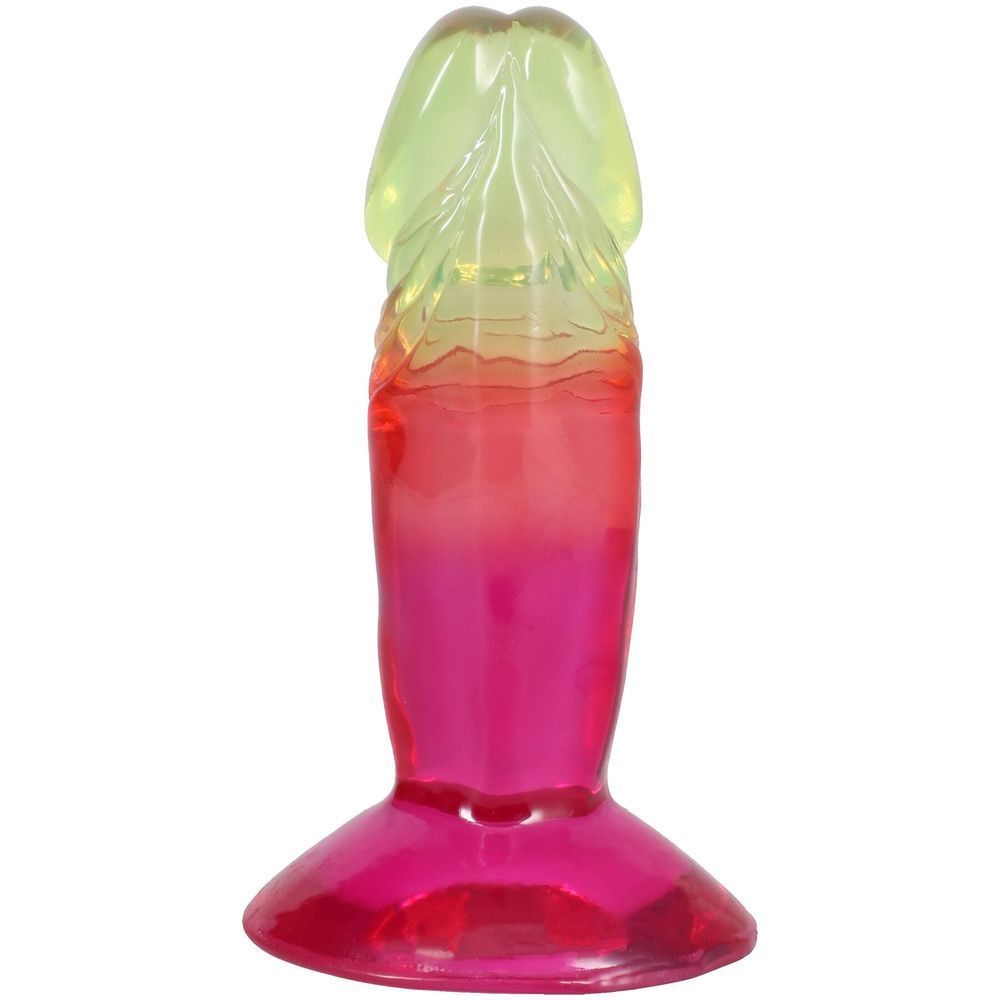 Фаллоимитатор Doc Johnson Crystal Jellies - 4.5 Inch Classic Dong - Rainbow, Красный