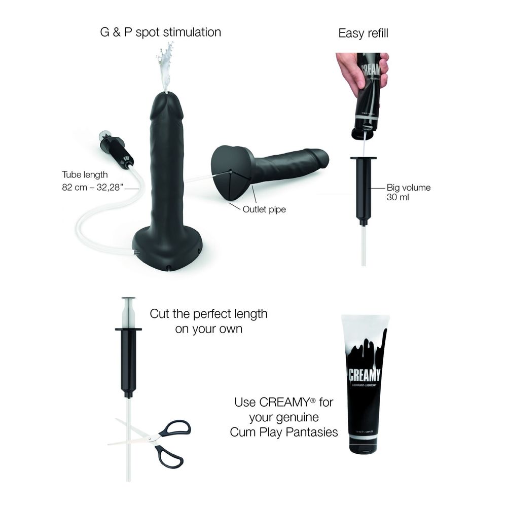 Кiнчаючий фалоімітатор Strap-On-Me SQUIRTING CUM DILDO REALISTIC Black L