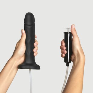 Кiнчаючий фалоімітатор Strap-On-Me SQUIRTING CUM DILDO REALISTIC Black L