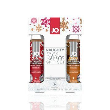 Набір лубрикантів System JO Naughty or Nice Gift Set &ndash; Candy Cane & Gingerbread (2x30 мл), 30 ml