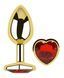 Анальна пробка з кристалом EGZO - Gold Heart Plug Red size S, Золотий