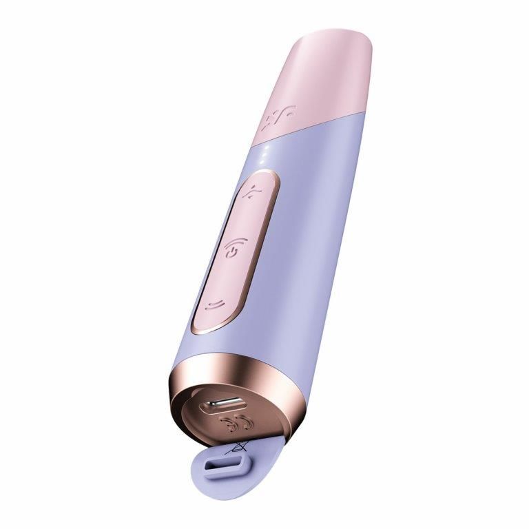 Вакуумний стимулятор Satisfyer Bold Kiss Violet, магнітна технологія 3D Air Pulse, 30 режимів роботи, Рожево-фіолетовий