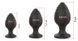 Набор анальных стимуляторов Boss Series - Silicone Anal Plugs Set (2,8 / 3,5 / 4,4 cm), Черный