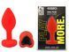 Силиконовая анальная пробка EGZO - Silicone Red Heart Plug Black, size S, Красный