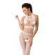 Бодістокінг Passion BS048 white, комбінезон, імітація колгот та відкритого топу