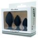 Набор анальных стимуляторов Boss Series - Silicone Anal Plugs Set (2,8 / 3,5 / 4,4 cm), Черный