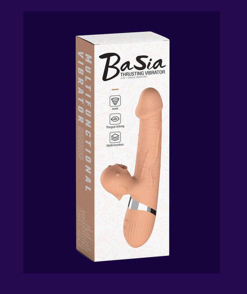 Вибратор Basia Thtusting Vibrator 2 in 1 Tongue Vibrators USB