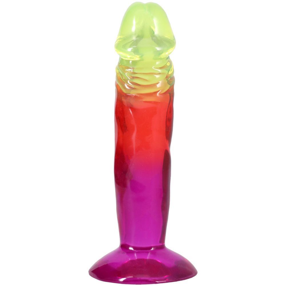 Фаллоимитатор Doc Johnson Crystal Jellies - 6.5 Inch Classic Dong - Rainbow, Красный