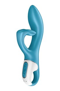 Вібратор кролик з потрійним відростком Satisfyer Embrace me Turquoise, 2 мотори