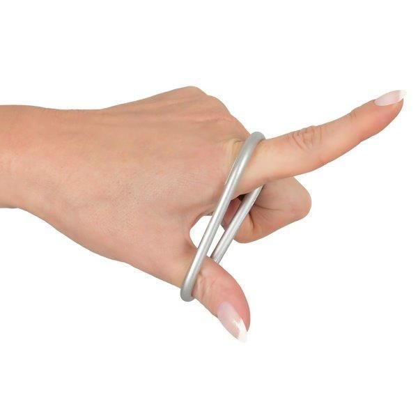 Набір із 3 ерекційних кілець Metallic Silicone Cock Ring Set, срібний