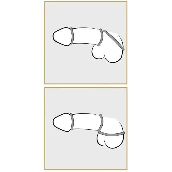 Набір із 3 ерекційних кілець Metallic Silicone Cock Ring Set, срібний
