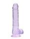 Фаллоимитатор Realrock Crystal Clear Dildo Realistic 8, фиолетовый, Фиолетовый