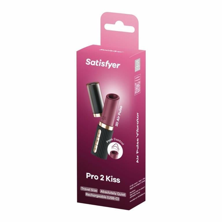 Вакуумний стимулятор Satisfyer Pro 2 Kiss, магнітна технологія 3D Air Pulse, 30 режимів, кришечка, Черный