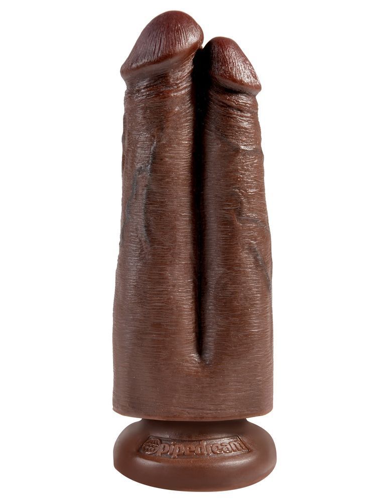 Подвійний фалоімітатор Pipedream King Cock 7" Two Cocks One Hole, Коричневий
