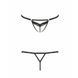 Откровенные трусики-стрепы с кружевом SOLON THONG black L/XL - Passion Exclusive