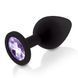 Набор анальных пробок с кристаллом Rianne S: Booty Plug Set Black, диаметр 2,7см, 3,5см, 4,1см, Черный