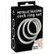 Набір із 3 ерекційних кілець Metallic Silicone Cock Ring Set, срібний