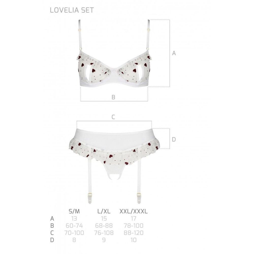 Сексуальний комплект із поясом для панчох LOVELIA SET white S/M - Passion