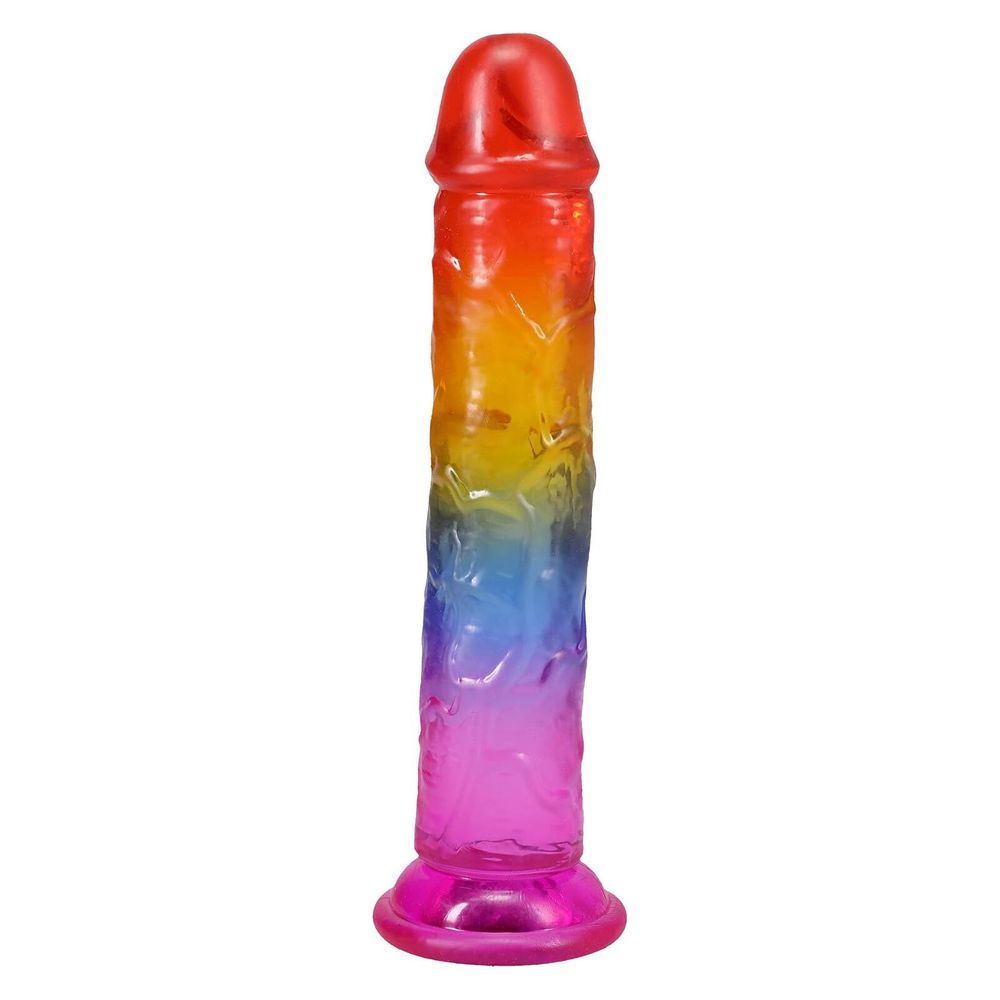 Фаллоимитатор Doc Johnson Crystal Jellies - 7 Inch Сlassic Dong - Rainbow, Красный