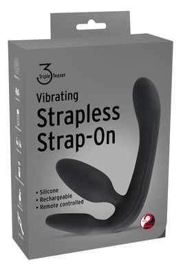 Женский безремневой страпон с вибрацией Triple Teaser Vibrating Strapless Strap-On от Orion