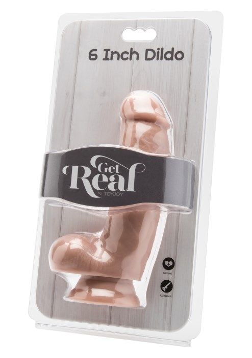 Фаллоимитатор Get Real Flesh Dildo 6" with Balls от Toy Joy