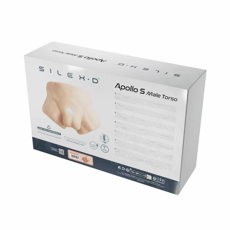 Полуторс с фаллоимитатором на присоске SilexD Apollo S Male Torso Caramel, Светло-коричневый