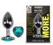 Анальная пробка с кристаллом EGZO - Dark Silver Heart Plug Marine size S, Серебристый