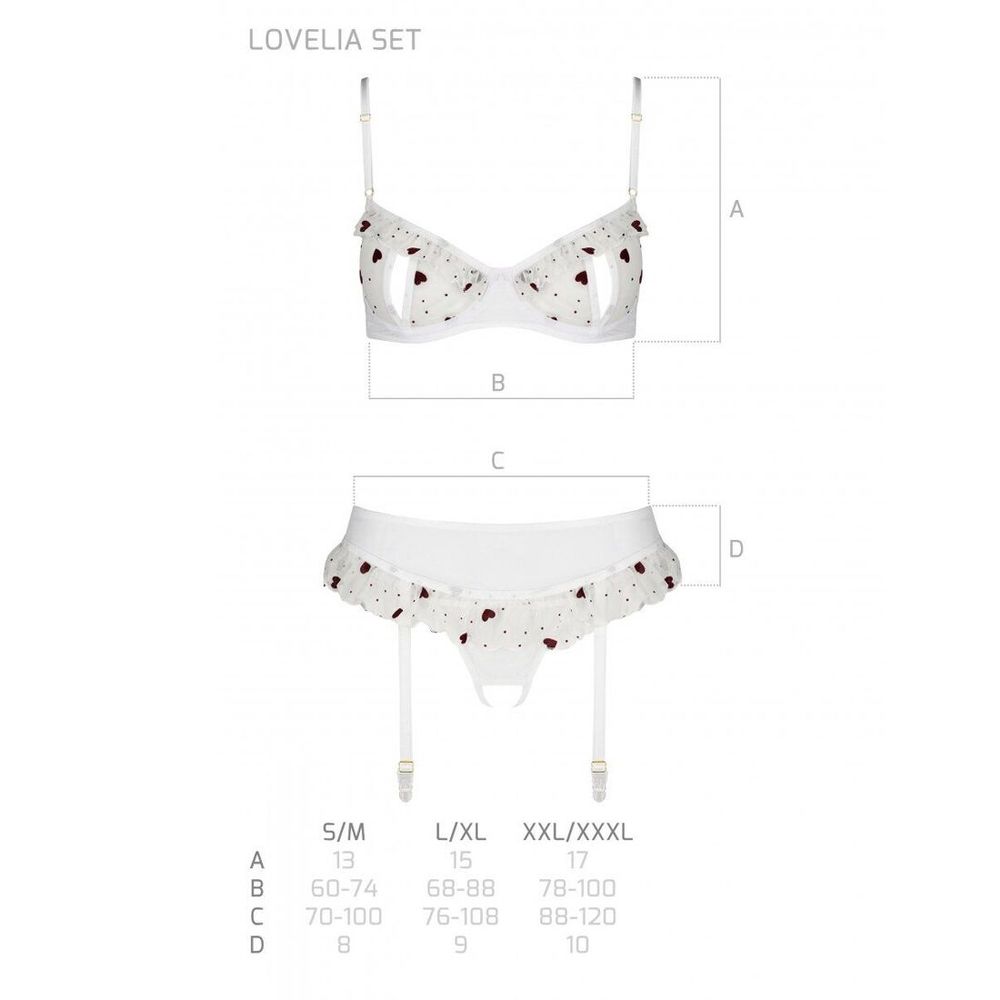 Сексуальний комплект із поясом для панчох LOVELIA SET white XXL/XXXL - Passion