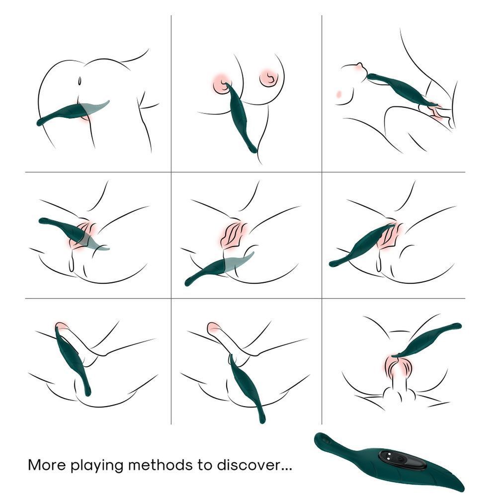 Вібростимулятор Leaf Green, 9 vibration functions, Зелений