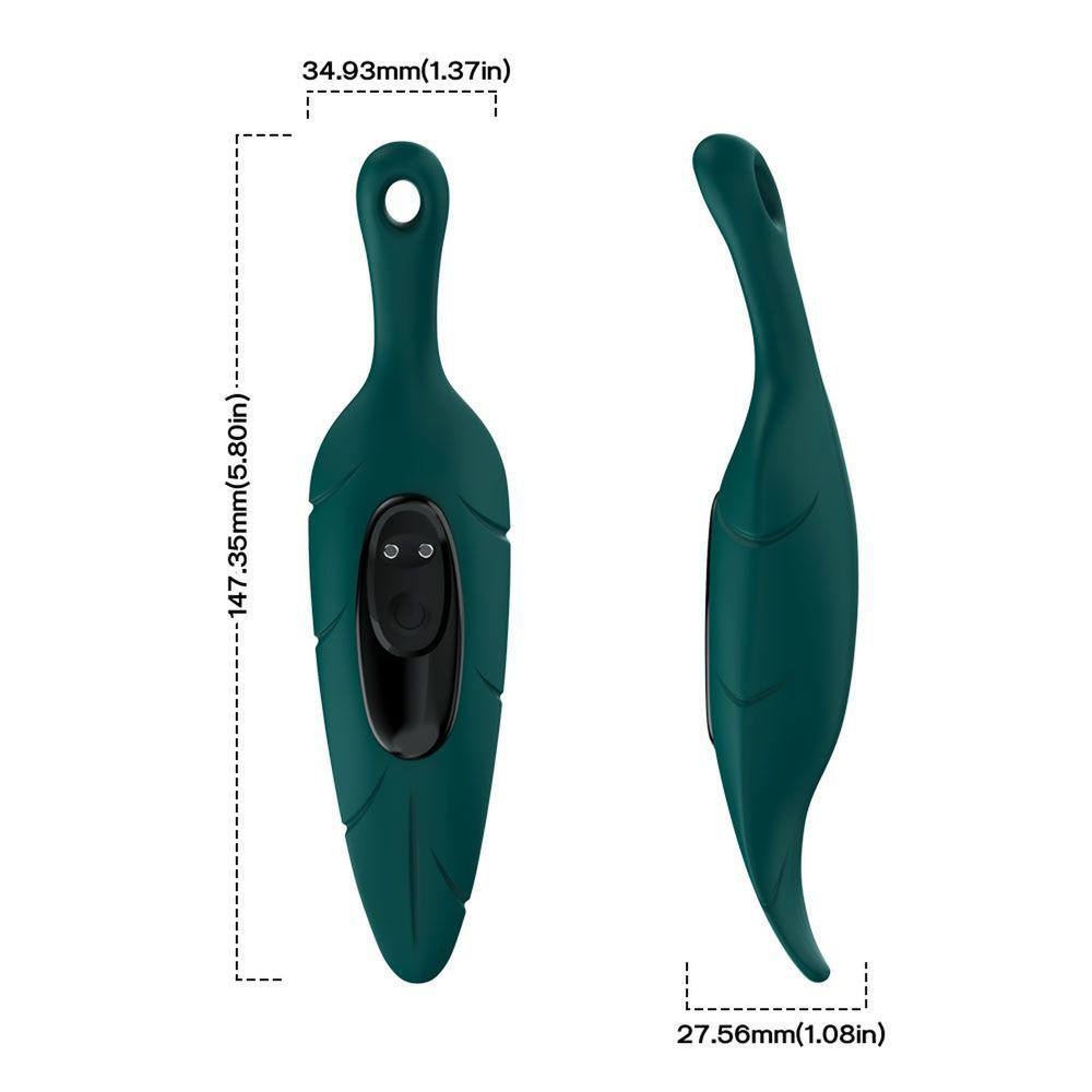 Вібростимулятор Leaf Green, 9 vibration functions, Зелений