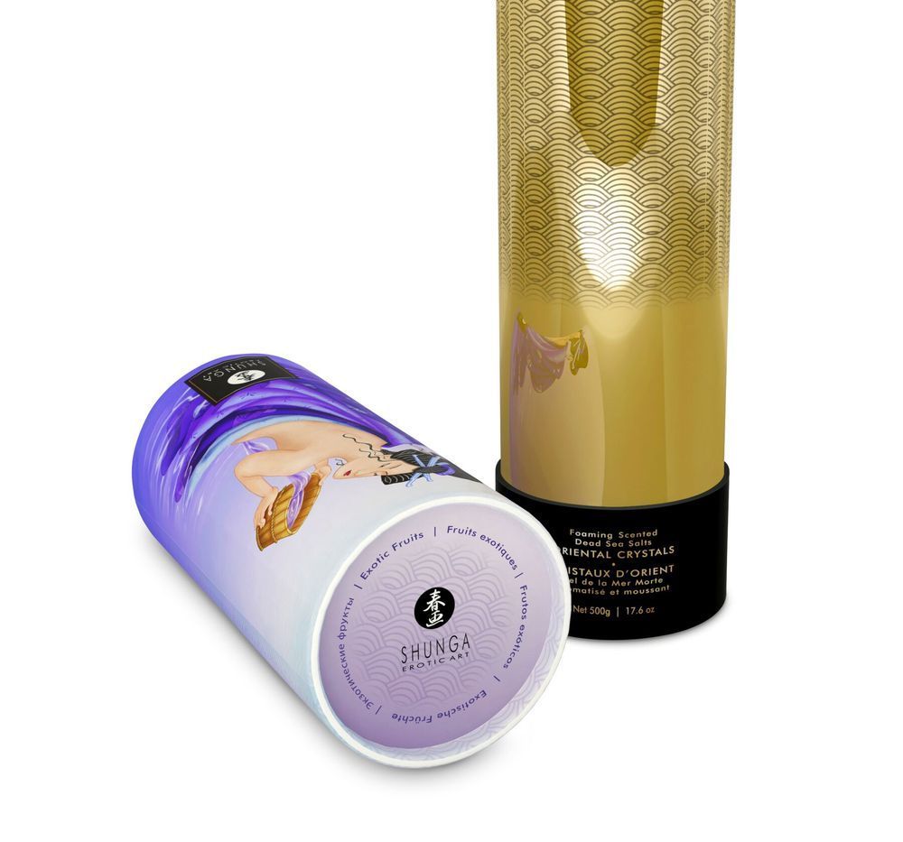 Пенящаяся соль для ванны Shunga Dead Sea salt Oriental Crystals &mdash; Exotic Fruits (500 г), соль Мертвого моря