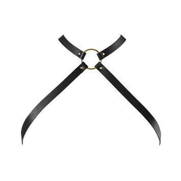 Портупея из экокожи Bijoux Indiscrets MAZE &mdash; Cross Chest Harness Black