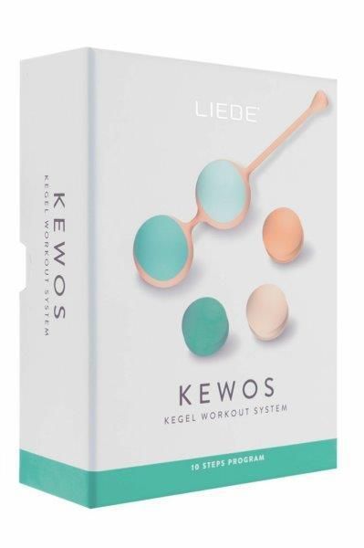 Вагинальные шарики Liebe Kewos &mdash; Peach/Mint, 5 шариков в комплекте, 15, 25, 35, 45 и 55 г