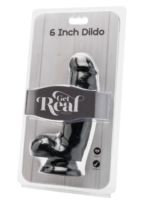 Фаллоимитатор Get Real Black Dildo 6" with Balls от Toy Joy