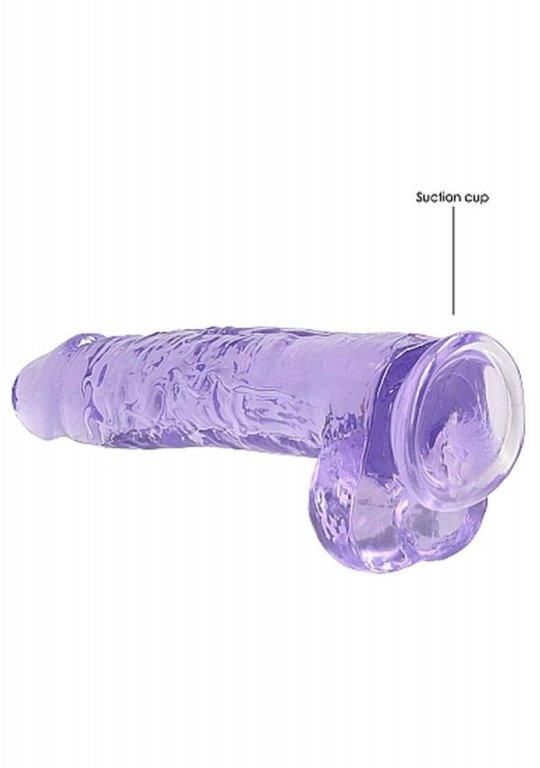Фаллоимитатор Realrock Crystal Clear Dildo Realistic 9, фиолетовый, Фиолетовый